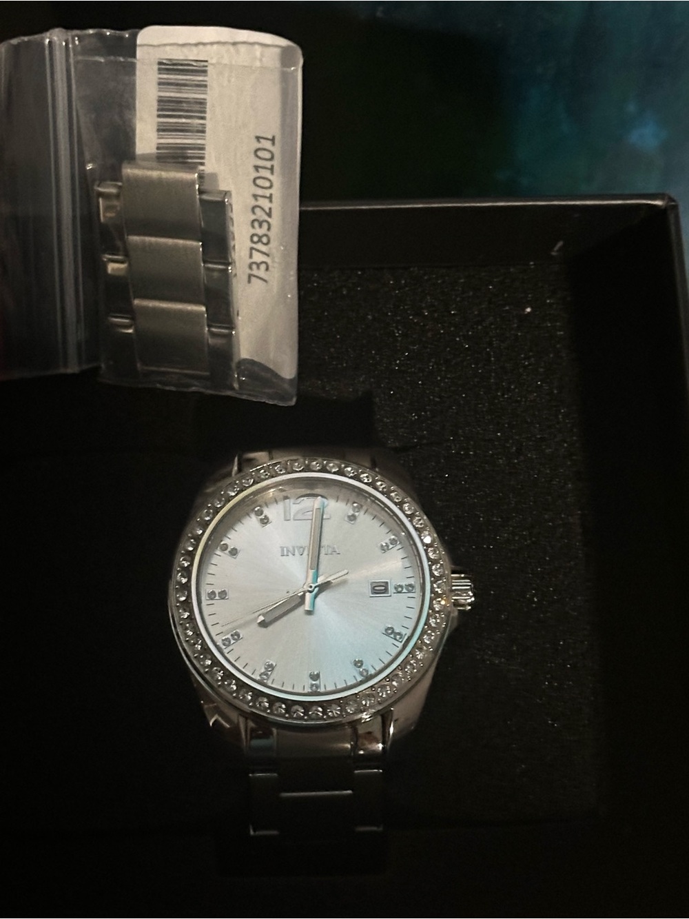 Invicta Silver-Tone Womens Watch with Crystal Bezel and Matching Silver Bracelet - Picture 2 of 9